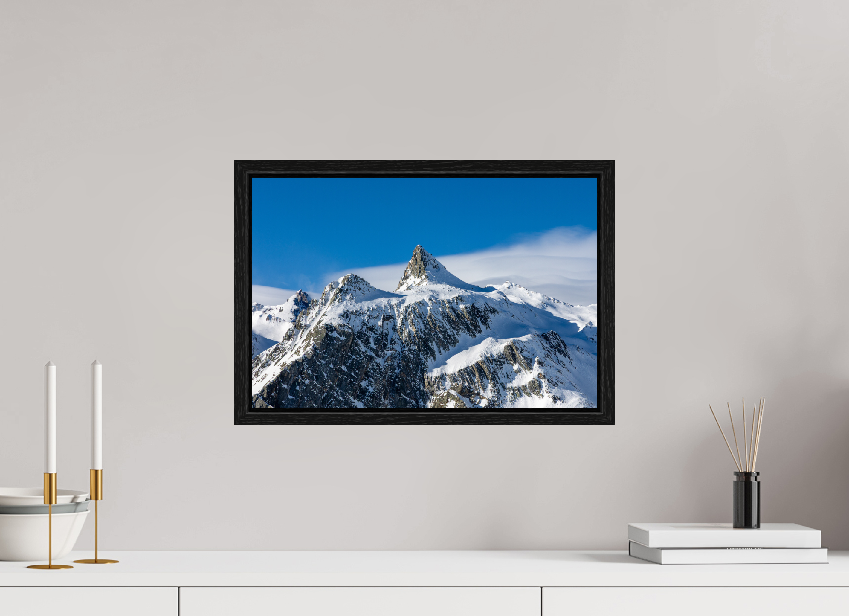45 x 30 cm, Floater Frame Le Pain de Sucre et sa mer de nuage (Format Paysage)