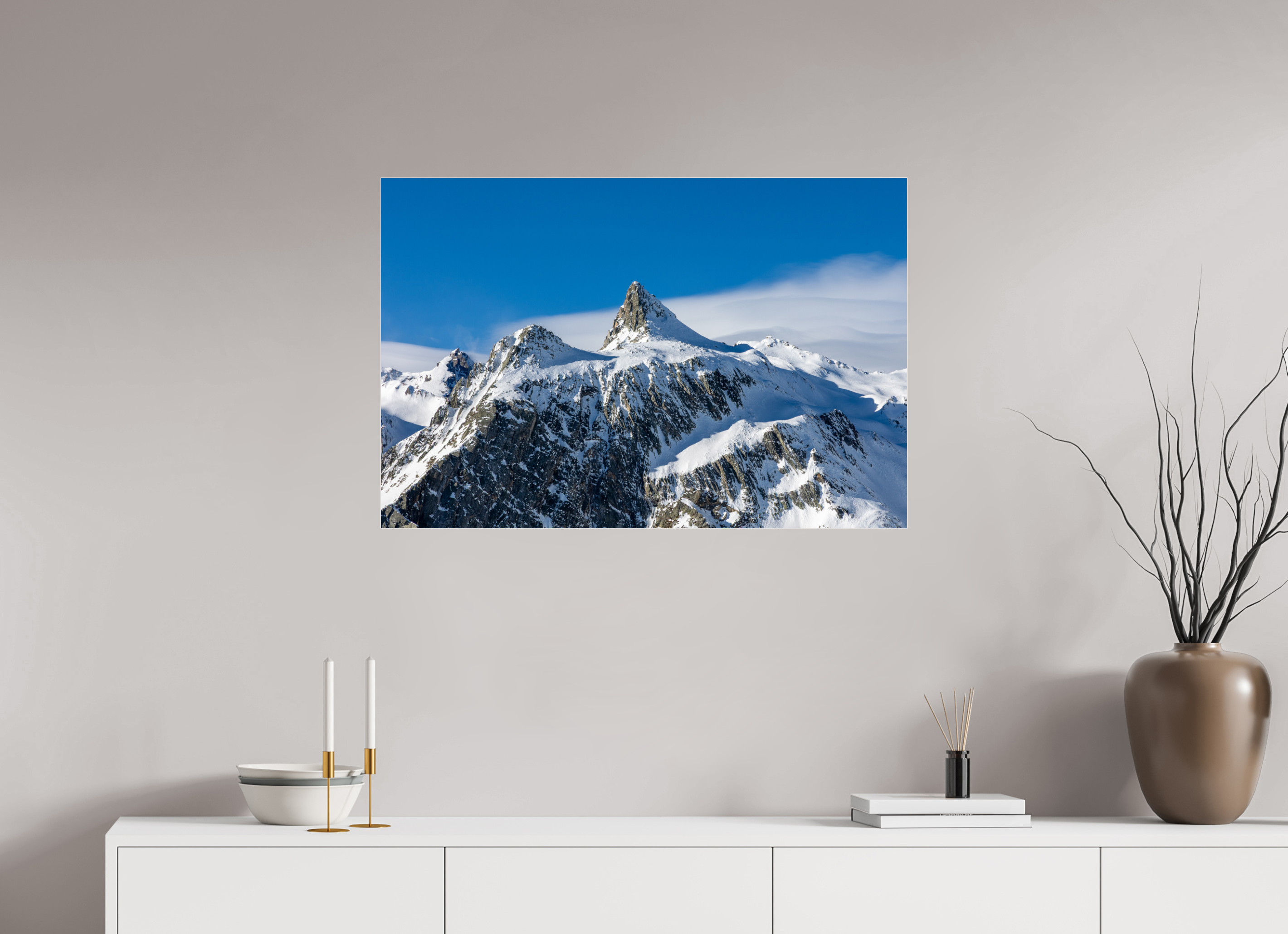 90 x 60 cm, Photo Print Under Acrylic Glass Le Pain de Sucre et sa mer de nuage (Format Paysage)