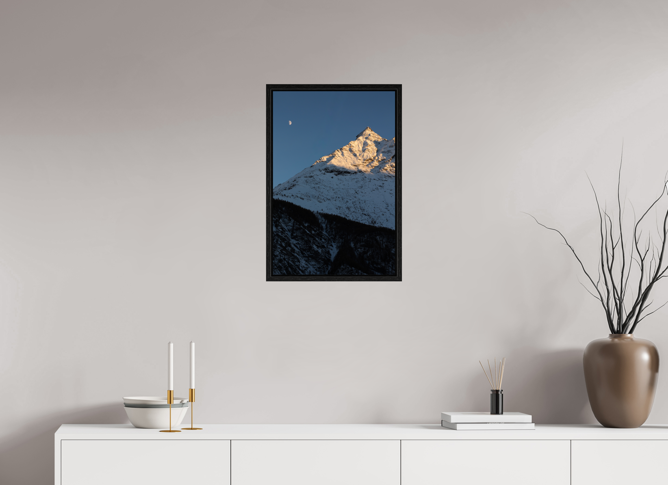 40 x 60 cm, Floater Frame Dernière lumières sur la petite dent du Veisivi