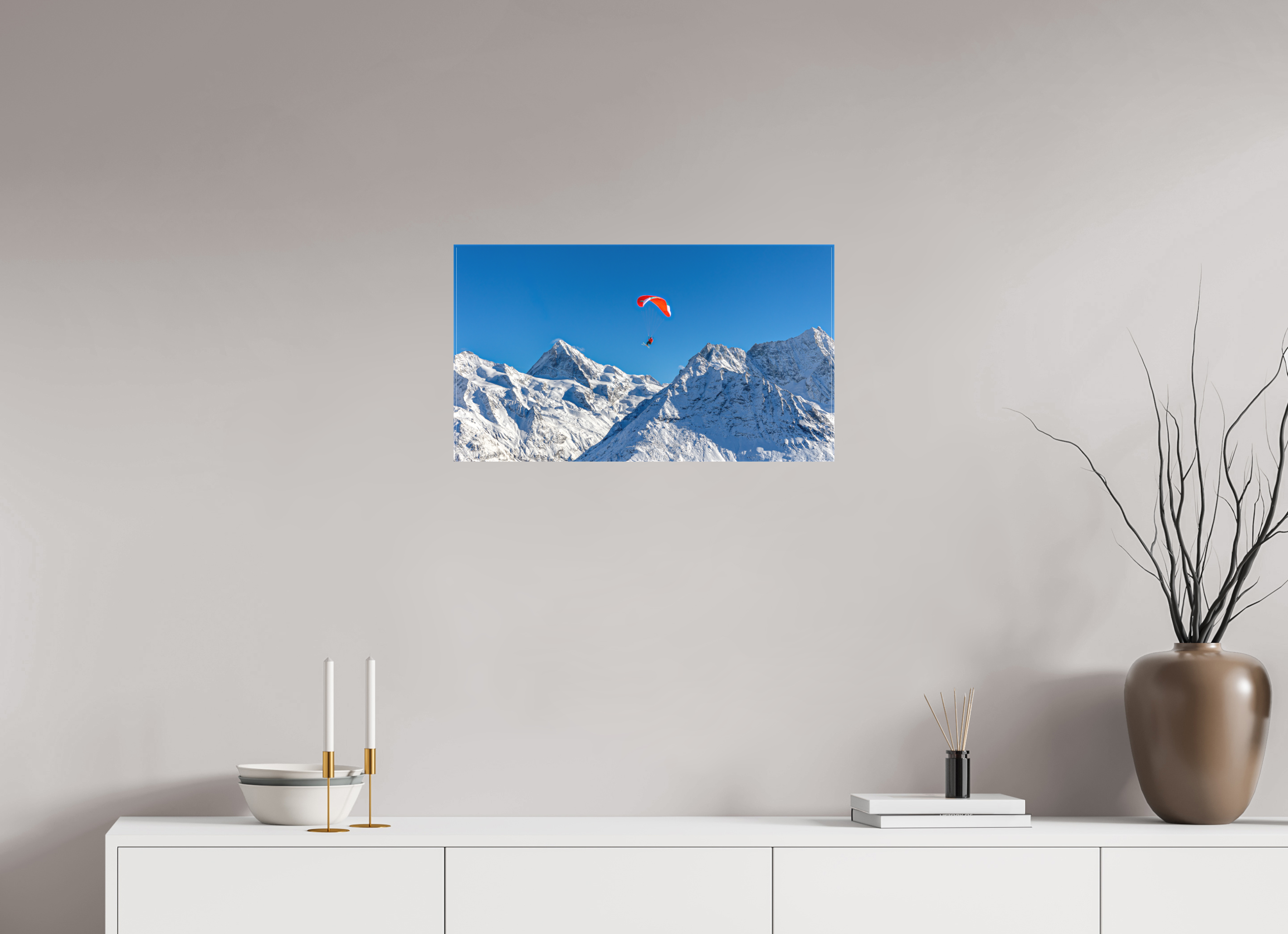 64 x 36 cm, TOILE - DECEMBRE 2025 Un vol face à la Dent Blanche