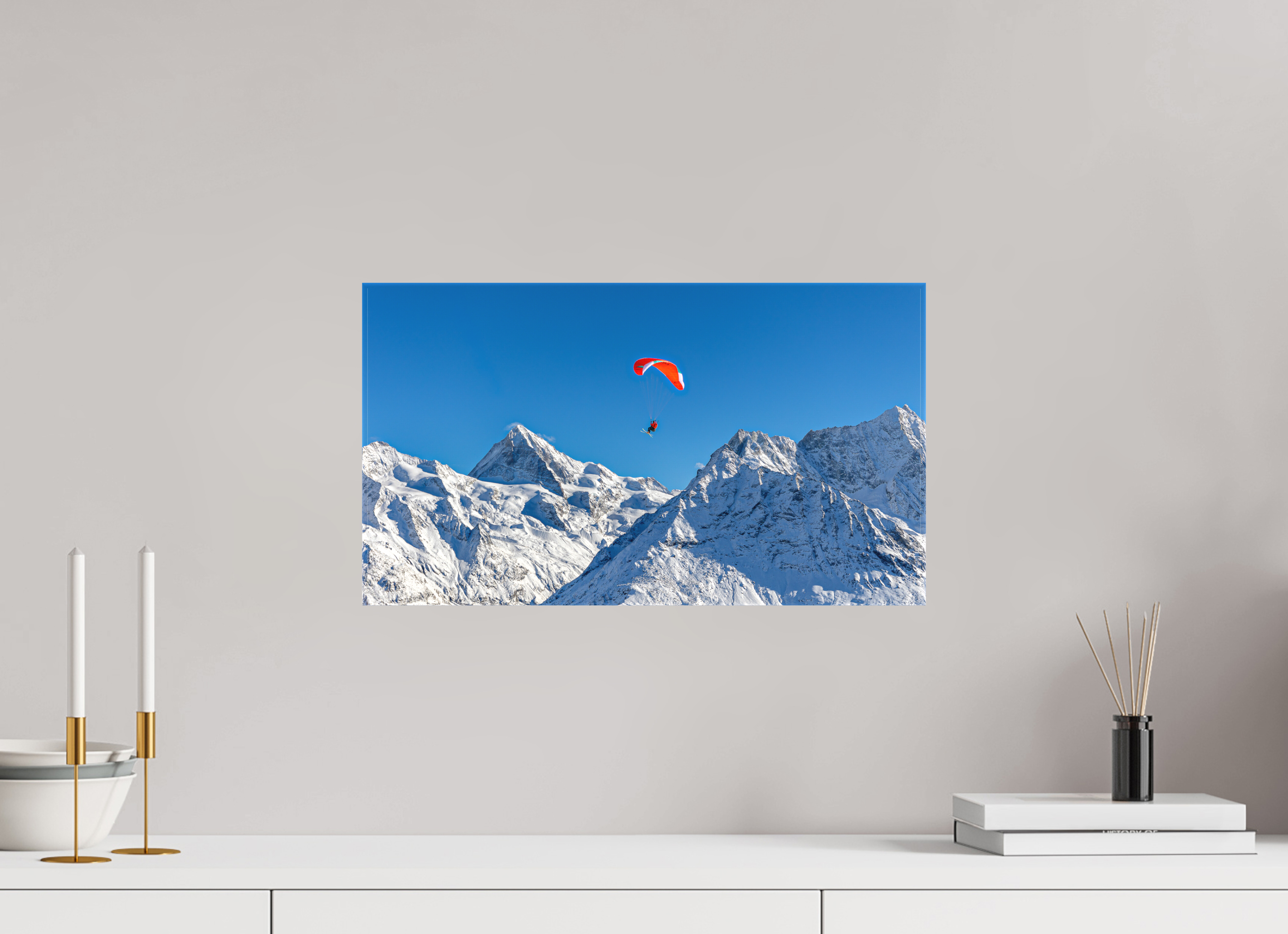 48 x 27 cm, TOILE - DECEMBRE 2025 Un vol face à la Dent Blanche