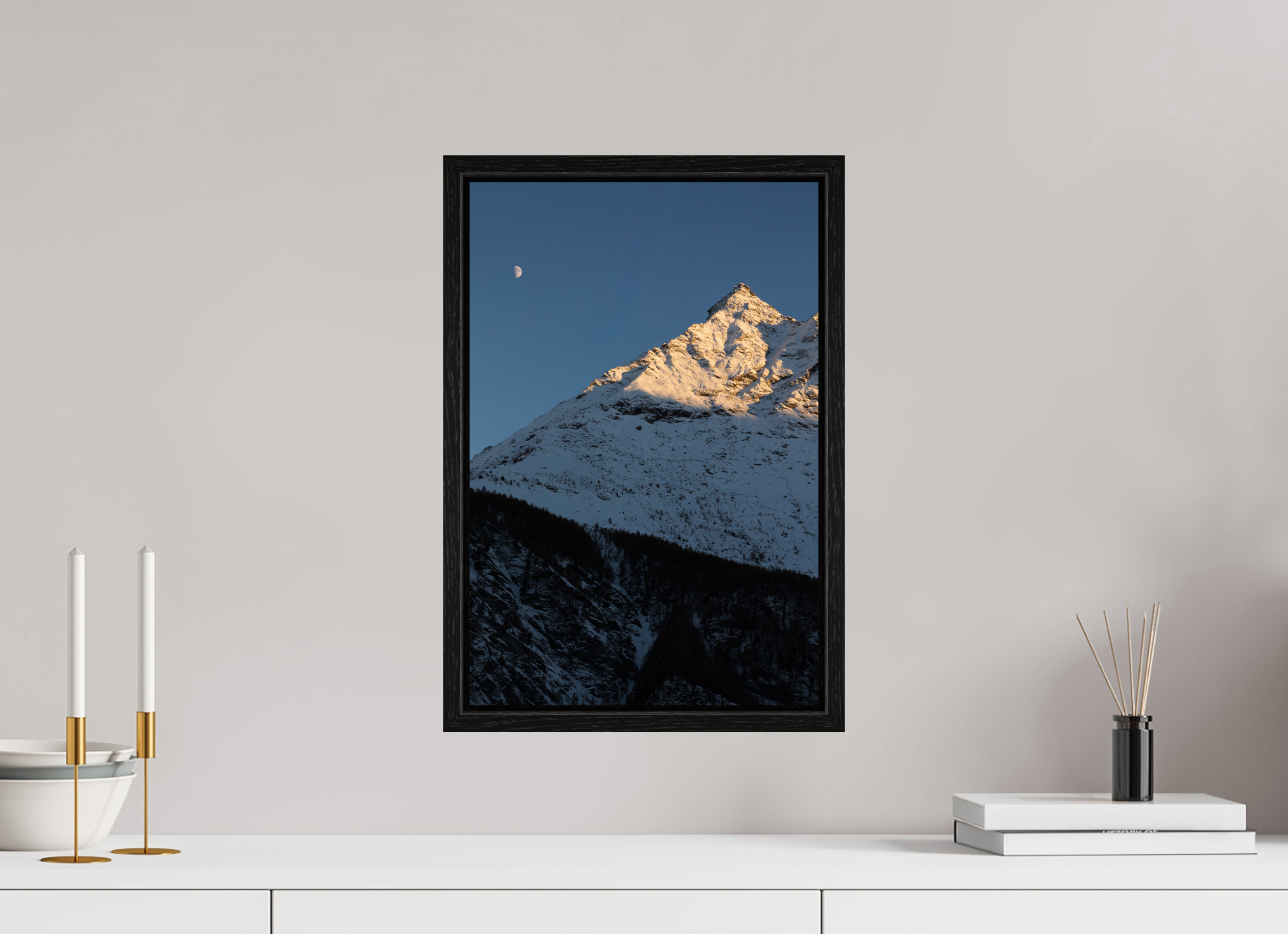 30 x 45 cm, Floater Frame Dernière lumières sur la petite dent du Veisivi