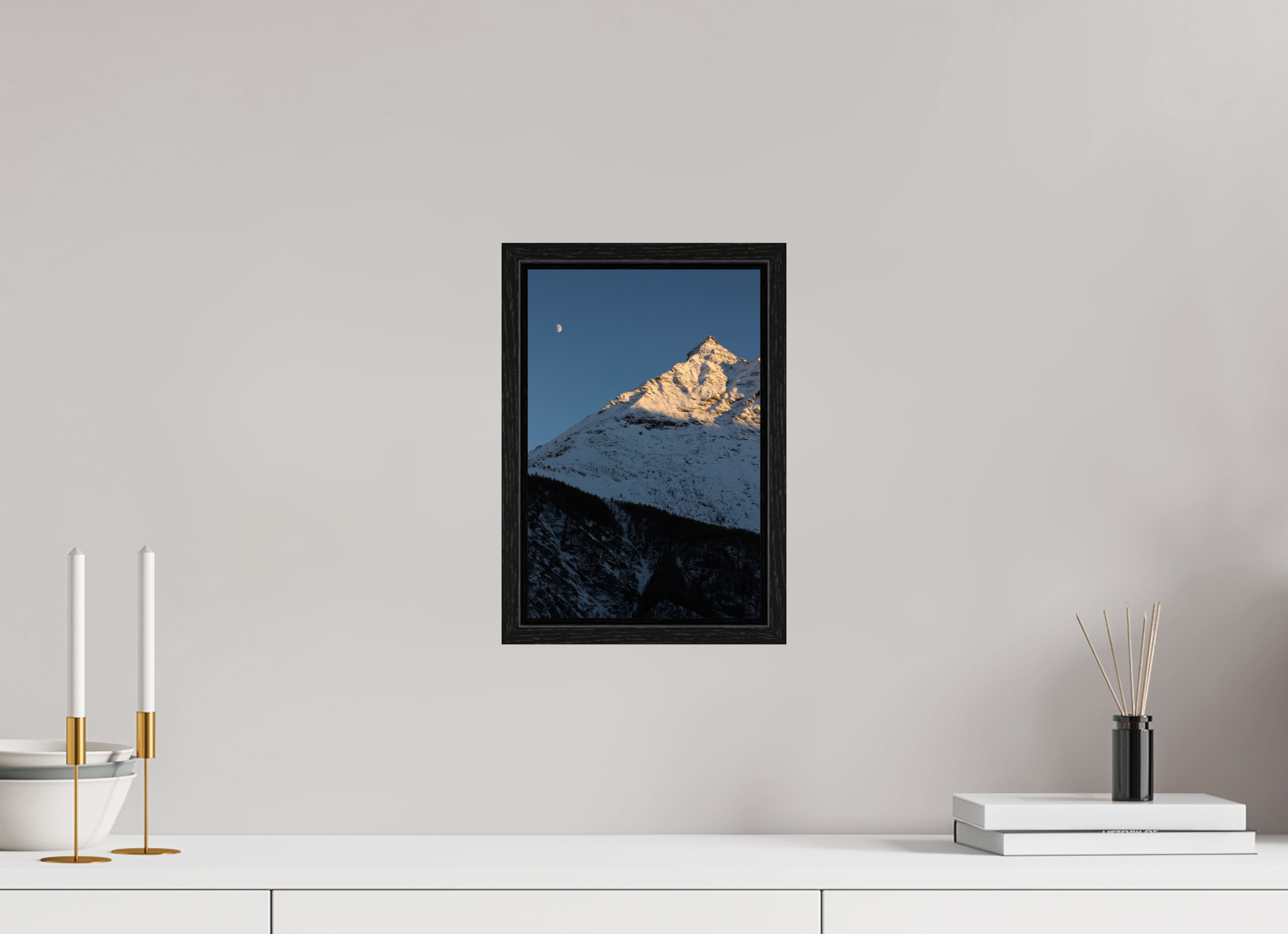 20 x 30 cm, Floater Frame Dernière lumières sur la petite dent du Veisivi