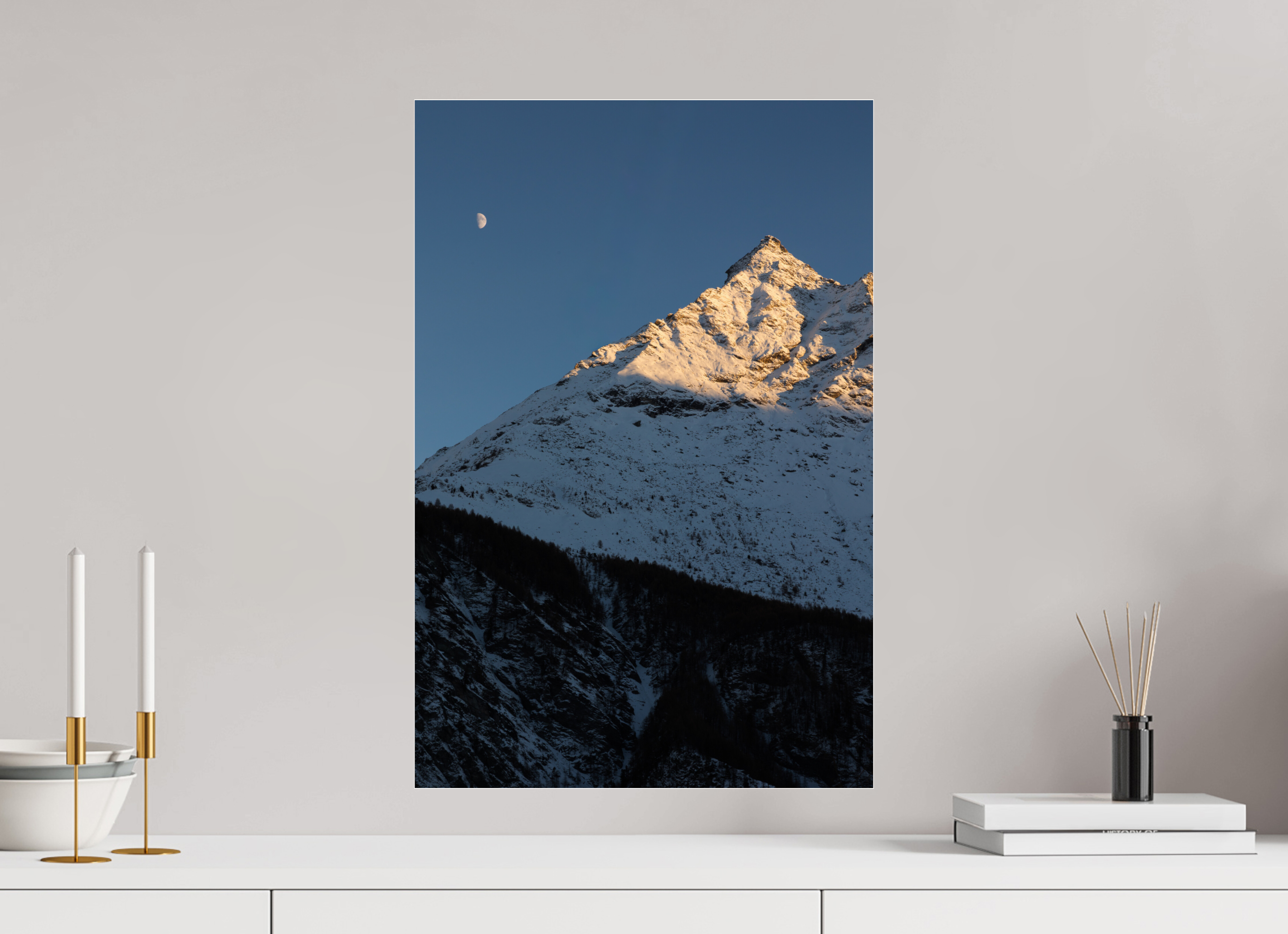 40 x 60 cm, Photo Print Under Acrylic Glass Dernière lumières sur la petite dent du Veisivi