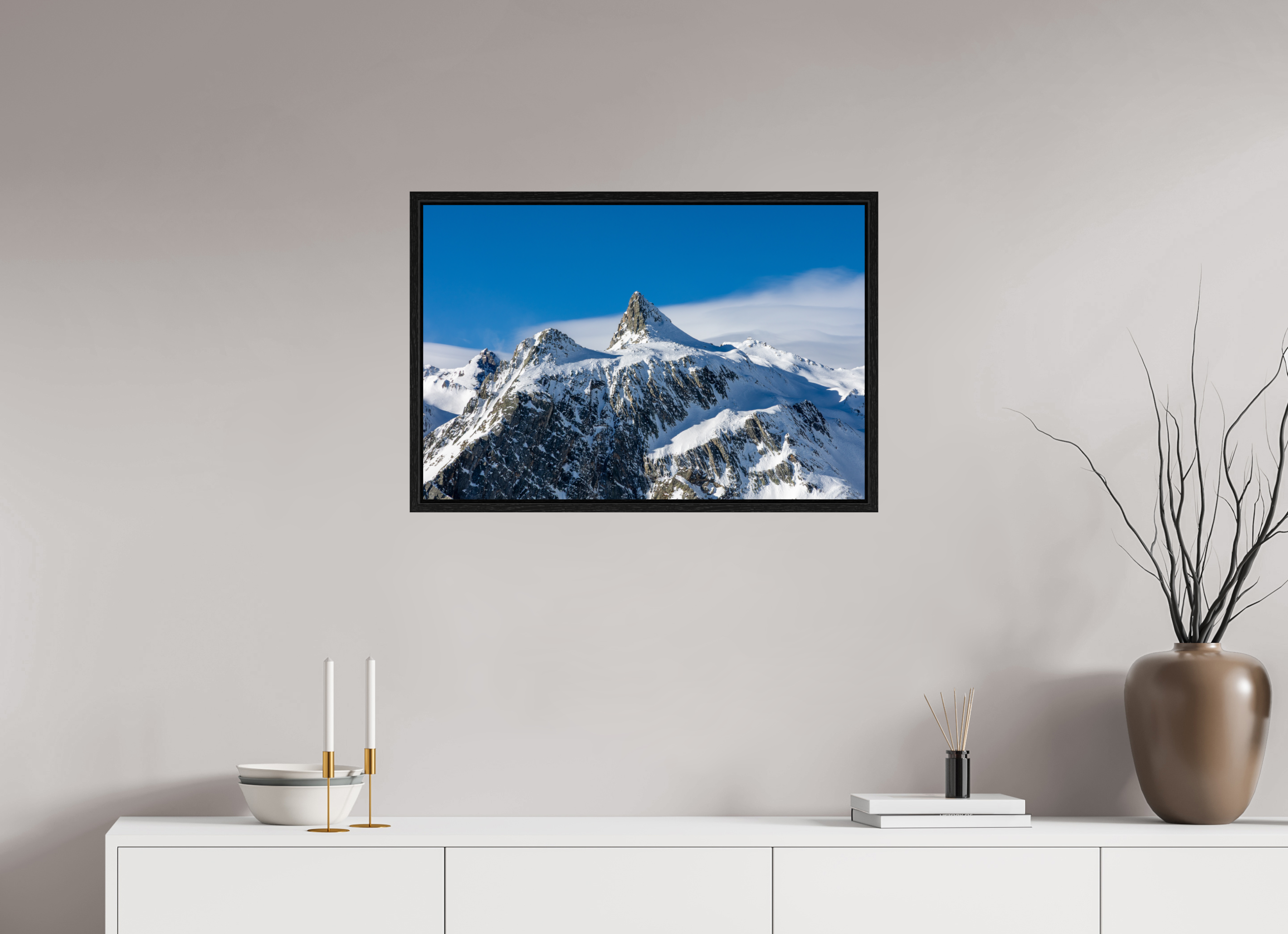 75 x 50 cm, Floater Frame Le Pain de Sucre et sa mer de nuage (Format Paysage)