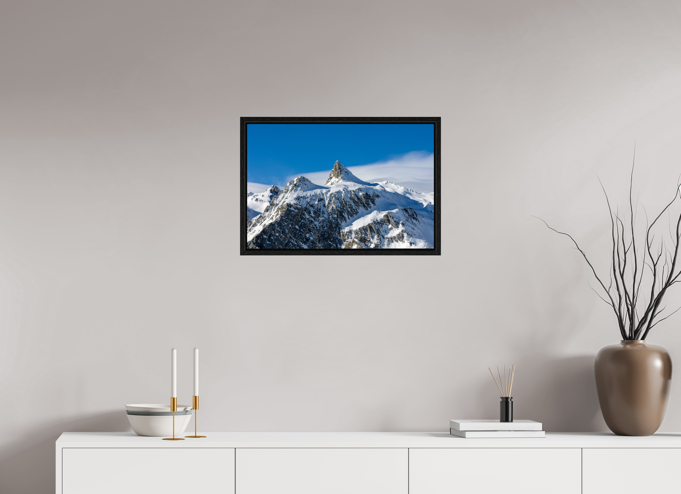 60 x 40 cm, Floater Frame Le Pain de Sucre et sa mer de nuage (Format Paysage)
