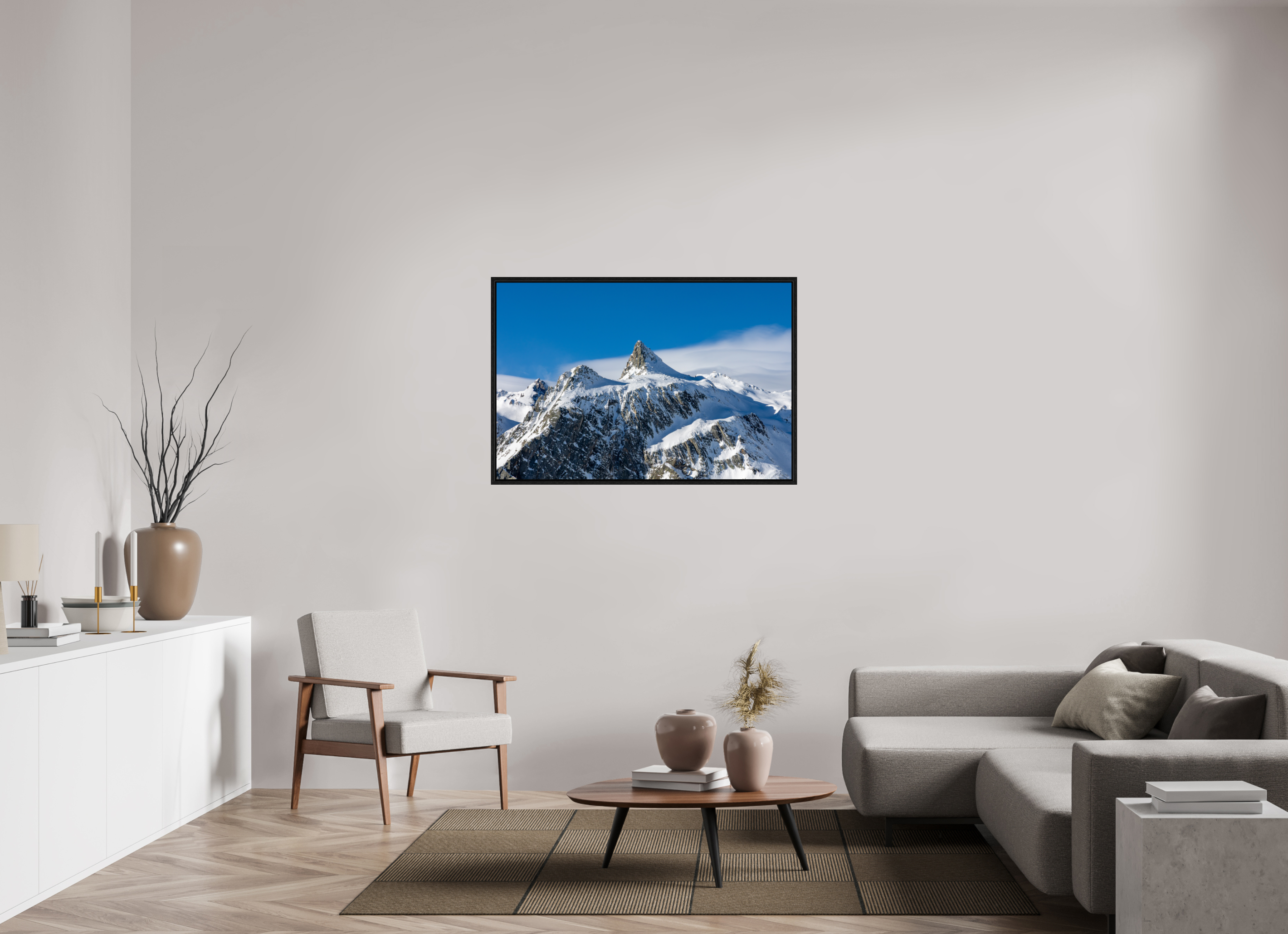 120 x 80 cm, Floater Frame Le Pain de Sucre et sa mer de nuage (Format Paysage)