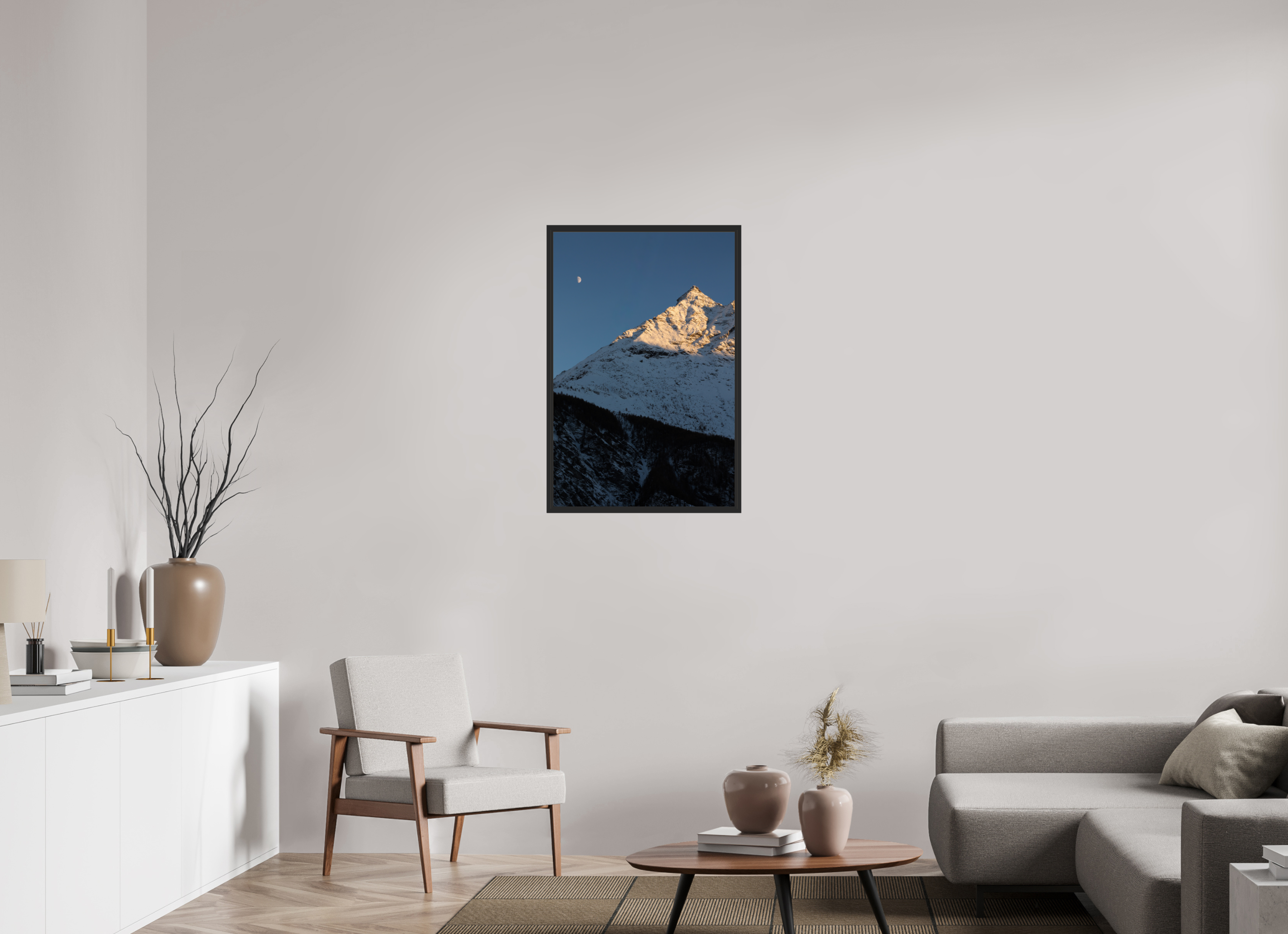 60 x 90 cm, CADRE V2 - DECEMBRE 2025 Dernière lumières sur la petite dent du Veisivi