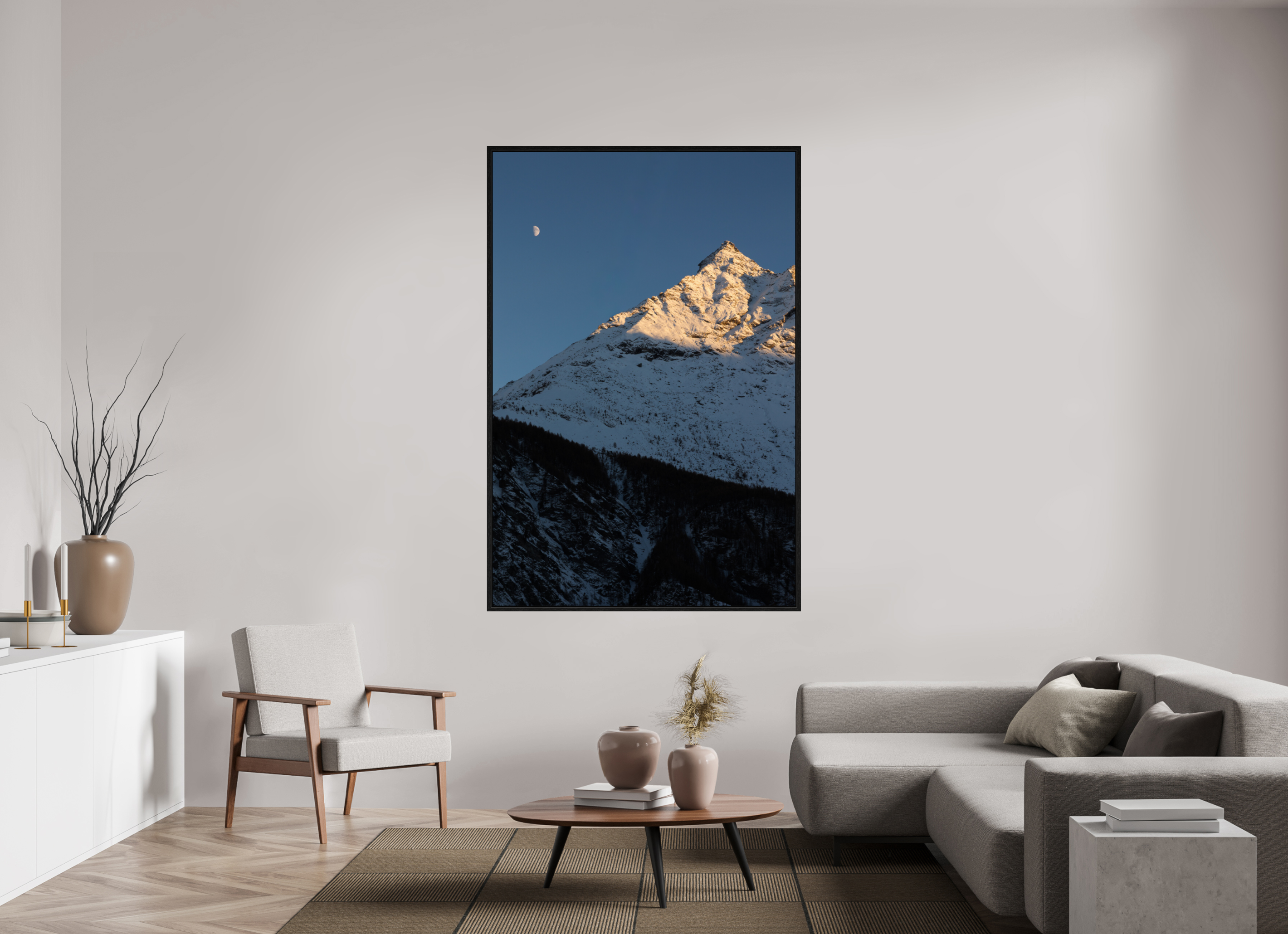 120 x 180 cm, Floater Frame Dernière lumières sur la petite dent du Veisivi